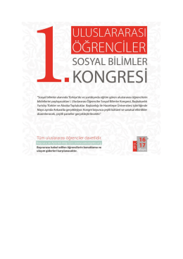 1. Uluslararasi Sosyal Bilimler Kongresi