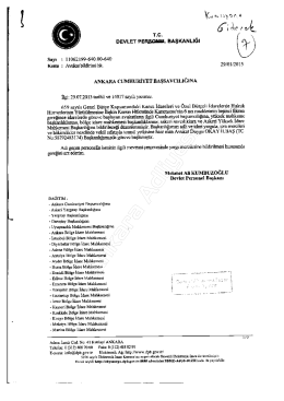 T. C. Devlet Personel Başkanlığı`nın "Avukat Bildirimi" Konulu Yazısı