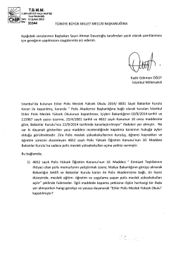 TURKİYE BüYüK MİLLET ıvıEcLisi BAŞKANLIĞINA