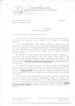 Resmi yazı için tıklatınız. - eskişehir il millî eğitim müdürlüğü