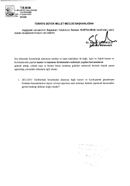W î 35338 TÜRKİYE BÜYÜK MİLLET MEcLisi BAŞKANLIĞINA