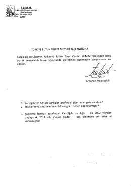T&Uuml;RKIYE B&Uuml;Y&Uuml;K MİLLET MEcLisi BAŞKANLıĞıNA