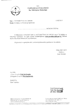İş Sağlığı ve Güvenliği Eğitimleri 11.02.2015 14:44
