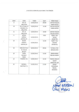 2014/2015 sorumluluk sınav takvimidir