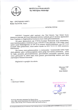 T.c. MEzİTLİ KAYMAKAMLIĞI İlçe Miııi Eğitim Müdürlüğü