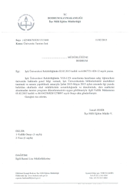 Tc - Bodrum İlçe Milli Eğitim Müdürlüğü