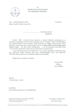 Tc BODRUM KAYMAKAMLIĞI - Bodrum İlçe Milli Eğitim Müdürlüğü