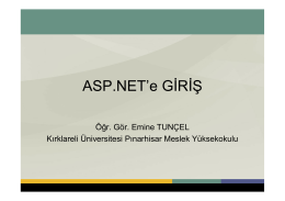 ASP.NET`e GİRİŞ - Personel Web Sistemi
