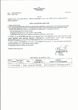 __ T.C. _ __. NIÇDE VALILIGI
