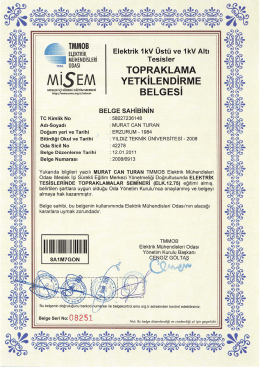 Topraklama Yetki Belgesi - Murat Can TURAN