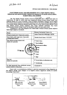 Onayli İhra&ccedil; Belgesi