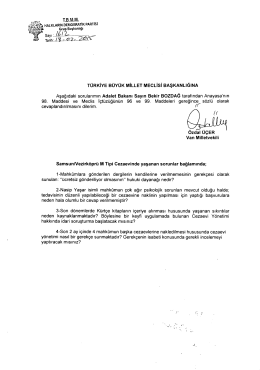 TÜRKİYE BÜYÜK MİLLET MEcLisi BAŞKANLIĞINA