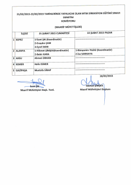 21-22/02/2015 tarihinde yapılacak olan mtsk direksiyon eğitimi