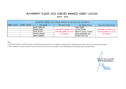 BUHARKENT İLçEsİ AİLE sAĞLİĞİ MERKEZİ NÖBET LİsTEsİ