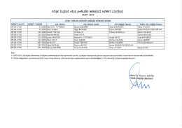 Köşıc İLçEsi AİLE sAĞLIĞI MERKEZİ NÖBET Lİs`ı-Esi