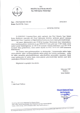 T.c. MEZİTLİ KAYMAKAMLIĞI İlçe Miııi Eğitim Müdürlüğü