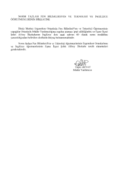 Norm Fazlası Fen Bilimleri/Fen ve Teknoloji Öğretmenlerinin Dikkatine