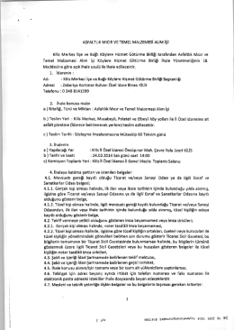 kilis merkez ilçe ve bağlı köylere hizmet götürme birliğinin mıcır ve
