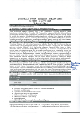 BURSA - ESKİŞEHİR - ANKARA GEZİSİ 30 NİSAN