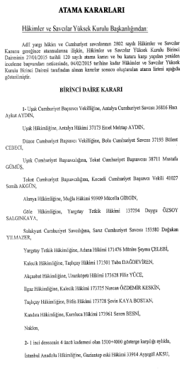 atama kararları