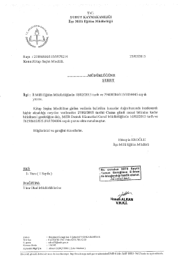 Müdürlüğümüzün konuyla ilgili yazısı için tıklayınız.