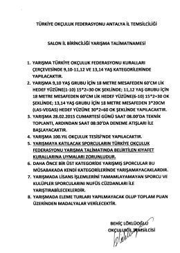 T&Uuml;RKİYE OKCULUK FEDERASYONU ANTALYA iL TEMSİLCİLİĞİ