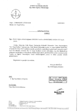 Müdürlüğümüzün konuyla ilgili yazısı için tıklayınız.