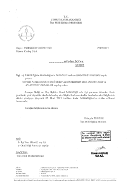 Müdürlüğümüzün konuyla ilgili yazısı için tıklayınız.