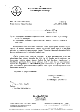 Tüm Okul Müdürlüklerine - karaköprü ilçe milli eğitim müdürlüğü