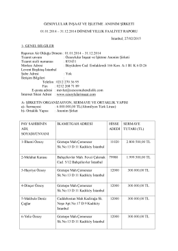2014 Yılı Y&ouml;netim Kurulu Faaliyet Raporu