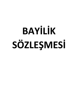 Bayilik Sözleşmesi