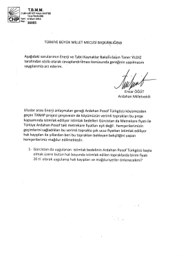 ardahan mv. ensar &ouml;ğ&uuml;t`&uuml;n enerji ve tabii kaynaklar bakanı