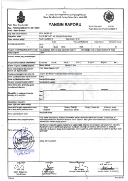 İBB İtfaiye Daire Başkanlığı Raporu