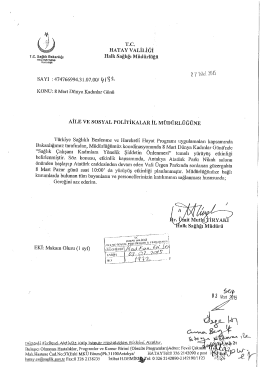 yazı >> indir - Hatay Aile ve Sosyal Politikalar İl Müdürlüğü