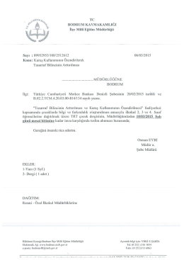 Tc BODRUM KAYMAKAMLIĞI İlçe MiıııEğiüm Müdürlüğü