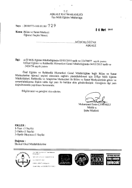 Bilim Sanat Merkezi Öğrenci Seçimi Süreci - erzurum