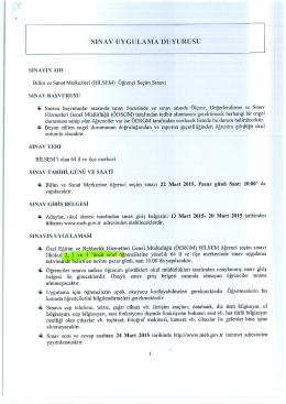 sınav uygulama duyurusu - Salihli İlçe Milli Eğitim Müdürlüğü