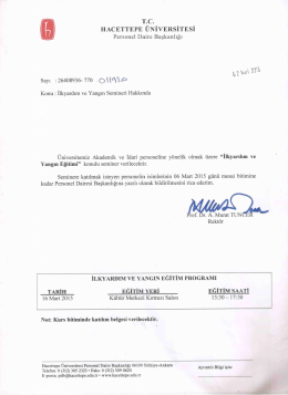 İlk Yardım ve Yangın Semineri - Hacettepe &Uuml;niversitesi Personel