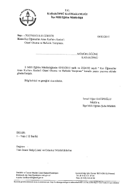 Tüm İmam Hatip Lisesi ve Ortaokul Müdürlüklerine Kız Öğrenciler