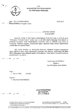 Tüm Okul Müdürlüklerien - Psiksosyal Formatör Listesi