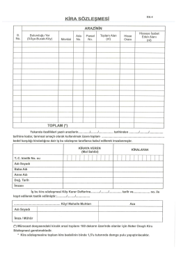 4-Kira S&ouml;zleşmesi