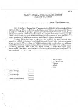 1-Mazot-Gübre ve Toprak Analizi Desteği Başvuru Dilekçesi