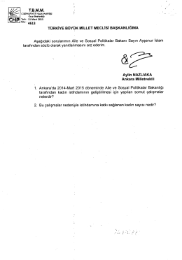 TÜRKİYE BÜYÜK MİLLET MEcLisi BAŞKANLIĞINA