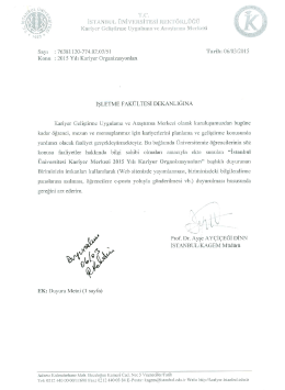 2015 Yılı Kariyer Organizasyonları Hk. - İşletme Fak&uuml;ltesi