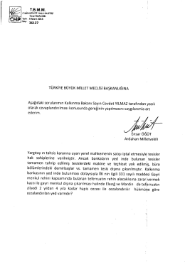 TÜRKİYE BÜYÜK MİLLET MECLİSİ BAŞKANLıĞıNA