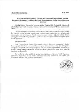 06.83.2015 Karayolları Motorlu Ara&ccedil;lar Zorunlu Mali Sorumluluk