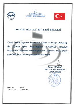 2015 Hac Yetki Belgesi