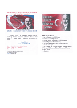 12 MART İSTİKLaL MARŞI`NIN KABULÜ VE MEHMET AıuF ERsoy