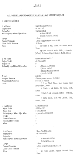 Liste i&ccedil;in tıklayınız