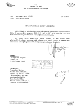 indir >> yazı - Hatay Aile ve Sosyal Politikalar İl Müdürlüğü